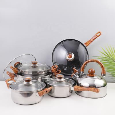 China ZHENGGANG sustainable 12pcs cooking pot stainless steel cookware set for sale