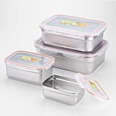 China 304 stainless steel tableware square stainless steel food container lunch box for packaging for sale