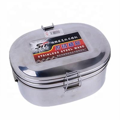 China Freshness Preservation Full Size Stainless Steel Canteen Square Army Bowl for sale