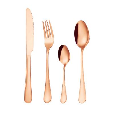 China Sustainable Hotel Restaurant Wedding Gold Plated Cutlery Flatware Set Stainless Steel Cutlery Box 4pcs for sale