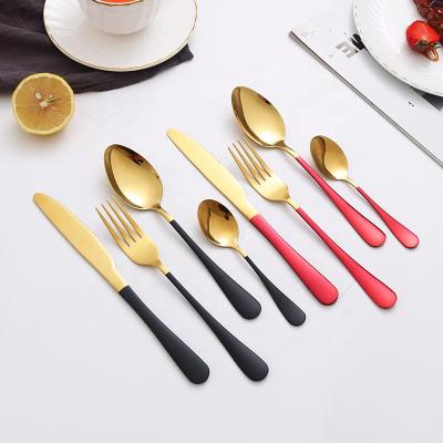 China Viable High Quality 4pcs Stainless Steel Spoon Fork and Knife Cutlery Set Silverware Mirror Polish Tableware for sale