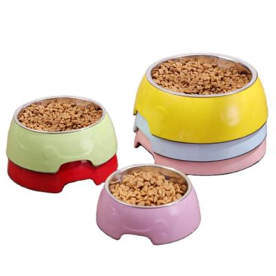 China Sustainable Wholesale Stainless Steel Pet Bowl Double Color Bowl for sale