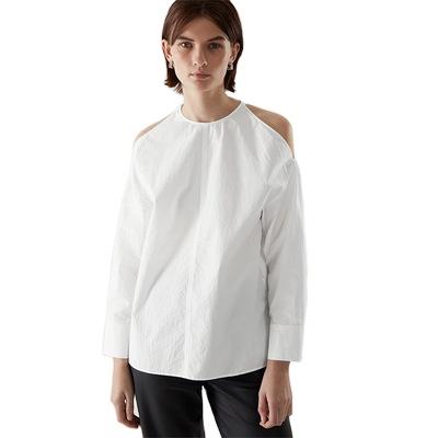 China High temperament loose casual white strapless shirt of anti-pilling anti-pilling women's shirts design for women blouses for sale