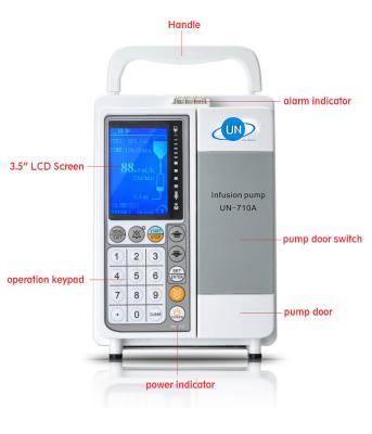 China New Durable 0~999ml Infusion Pump High Resolution UN-710A For First Aid for sale