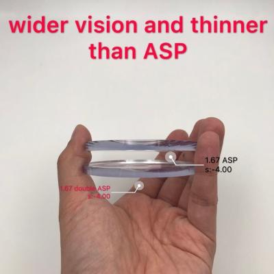 China Single Vision Thinnest 1.67 SHMC Double ASP Optical Lens for sale