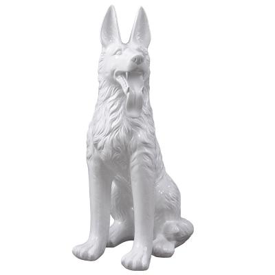 China White Fiberglass Display Dog Mannequin Mannequin Animal For Sale Life Size Wolf Fashion Decorative Chinese Ancient Mannequin Dog Statue for sale