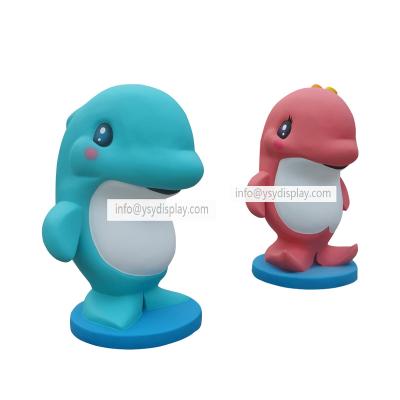 China China High Quality Modern Art Ornament Painted Sculpture Custom Cartoon Fiberglass Dolphin Animal Life Size Statue for sale