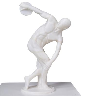 China Customized design fiberglass sports 3D printing full body white bodybuilder mini muscular male mannequin for sale