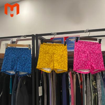 China Viable Custom High Waist Booty Workout Shorts Running Yoga Gym Biker Butt Leopard Print Shorts Women Crac! crack! for sale