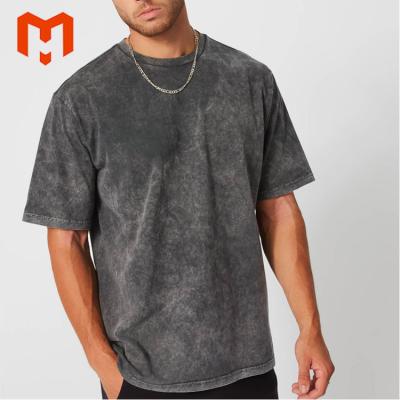 China Acid washed dyed single T-shirt summer loose anti-pilling men's clothing cotton custom made crew neck for sale