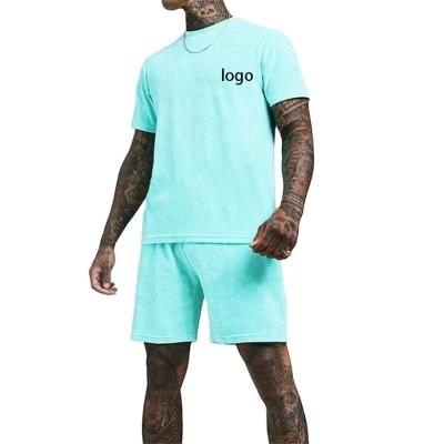 China Polyester Breathable Custom Crewneck Conjunto Hombre Shirt & Shorts Set 2 Pc Summer Shorts Tracksuit Running Soft T-Shirts & Shorts Set for sale