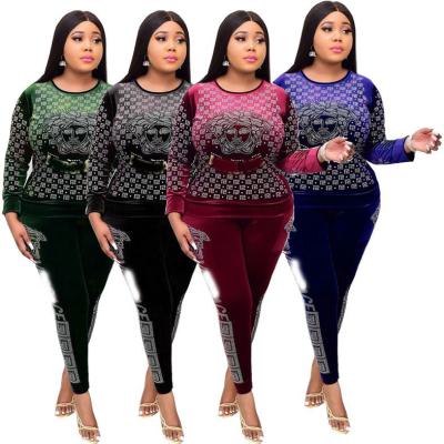 China European and American African thin suit long sleeve fashion African women's wear hot figure feeling soft drill for sale