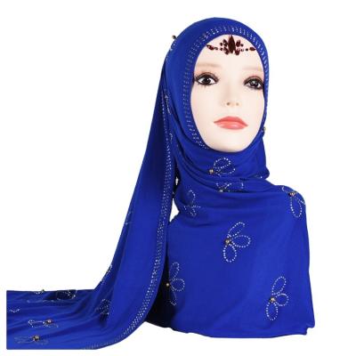 China High Quality Knitting Faux Stone M-10 Scarf Arab Women Shiny Shawls Islamic Muslim Long Hijab for sale