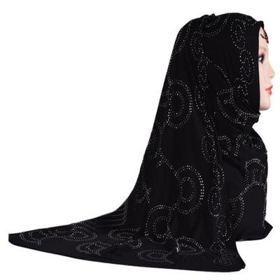 China 2019 new style rhinestone M-34 new fashion hijab grid design cotton blend muslim scarf for women for sale