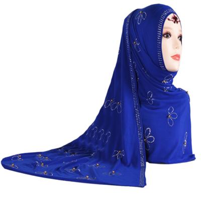 China Polyester M-58 Alab Lovely Ladies Scarf Leaf Pattern Muslims Hijab Rhinestone Scarves for sale