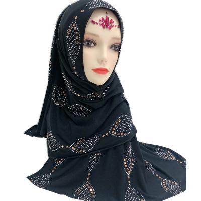 China 2019 polyester M-15 rhinestone hijab scarf hijab shawl shinning polyester Muslim shawls scarves Hijabs for sale