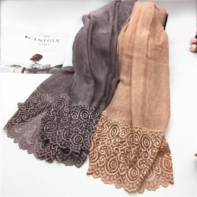 China New Design Malaysia Chiffon European American Muslim Hijab Women's Sheer Color Fold Scarf for sale