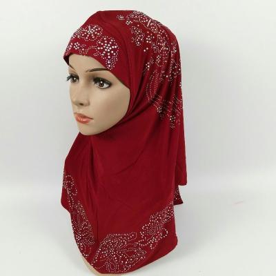 China New Style Polyester MYS109 Warm Muslim Long Drill Scarf for sale