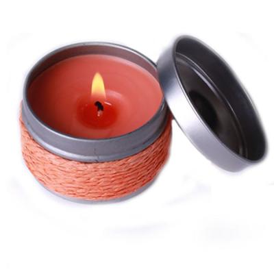 China Wholesale High Quality Birthdays Paraffin Wax Scented Metal Tin Candles With Lid Customized Label Candle for sale