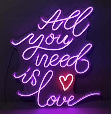 China Light Bar Acrylic Decor Soft Open Led Neon Sign Custom Love for sale