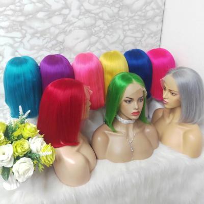 China Amara Hair straight custsom made 13*4 lace color lead wigs transparent hair color bob brazilian hair wigs for sale