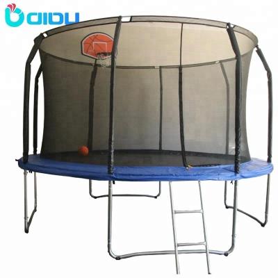 China With Protective Net 6FT - 16FT Gym Garden Around Outdoor Kids Indoor Trampoline With Fiber Rod for sale