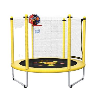 China With Protective Net Popular Indoor 5FT Kids Trampoline On Sale With Basketball Frame for sale