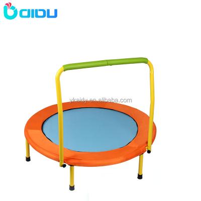 China Without 0riginal Protective Net Design 40inch Folding Around Mini Indoor Trampoline For Kids With Handle Bar for sale