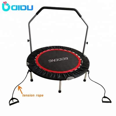 China Without Net Trampoline Protector Baby Fitness Portable Gym Cheap 40 Inch Adult Indoor Folding Mini Rebounder Trampoline With Pull Rope for sale