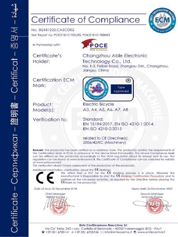 CE - Changzhou Able Electronic Technology Co., Ltd.