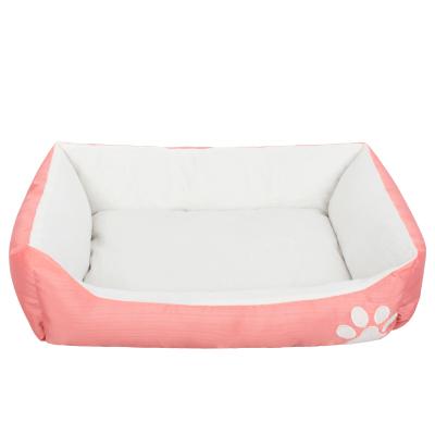 China Viable Wholesale Warm Green Blue Green Dog Fleece Soft Paw Embroidery Maker Pink Dog Bed for sale