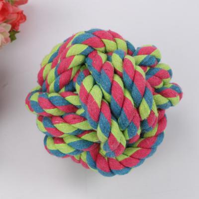 China Sustainable Manufacturer Multi-Colors Rope Ball Toys For Big Dog Funny Play Small for sale