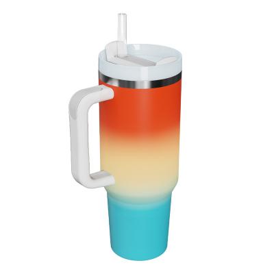 China Viable Gradient 2023 H2.0 Rainbow Ombre FlowState Customized 40oz Adventure Fire Extinguisher Travel Tumbler Car Mug With Handle & Lid for sale