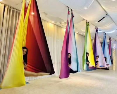 China Professional Fitness Yoga Hammock Gradient Color Aerial Yoga Hammock Swing for sale