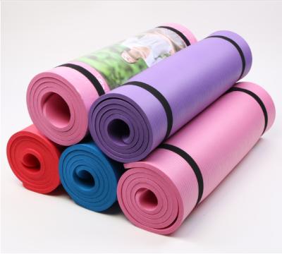 China Fitness Factory Price 1cm Thick Sport NBR Gym Yoga Mat Exercise For Women for sale