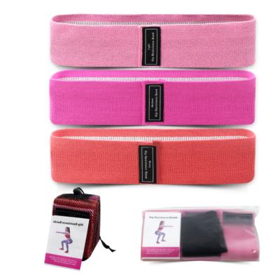 China 2020 Fitness 15inch Fitness Hip Resistance Band Cotton Resistance Band Hot Pink/Pink/Red Hip Resistance Band For Set for sale