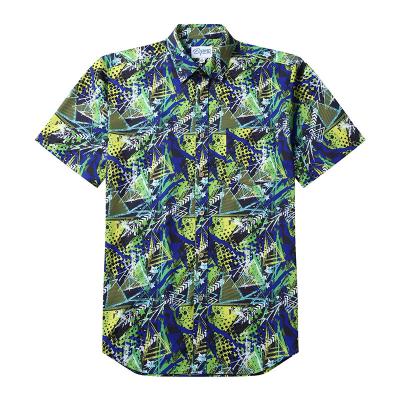 China Custom Summer Anti-pilling Printed Comfortable And Breathable 100% Rayon Beach Mens Hawaiian Button Up Shirts for sale