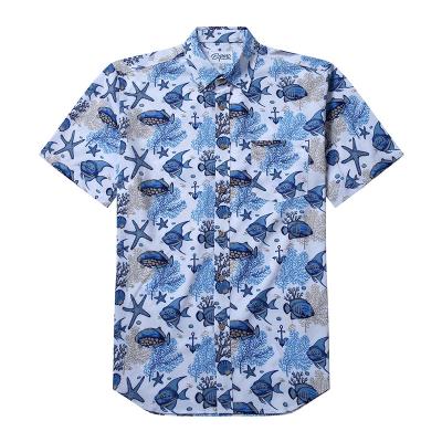 China New Design Anti-Pilling Casual Custom All Over Digital Printed Hawaiian Button Up Shirt for sale