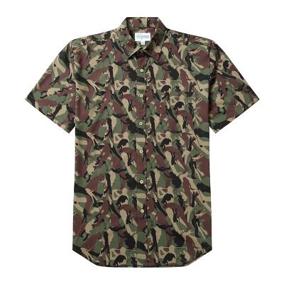 China Custom Digital Printing Camouflage Pattern 3D Polyester Beach Hawaiian Anti-pilling Button Down Shirt for sale