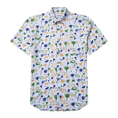 China Custom fashion polyester anti-pilling printed aloha mens summer short sleeve beach hawaiian shirts for men for sale