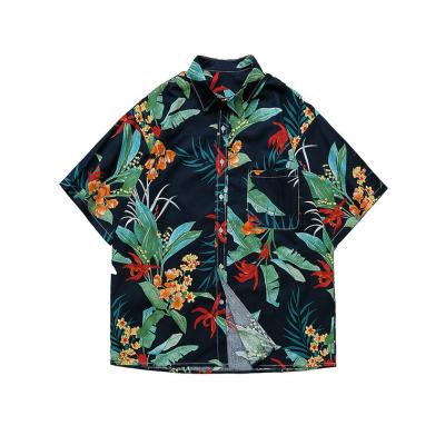 China New Arrival Custom Casual Anti-pilling Printing Short Sleeve Button Up Hawaiian Shirt For Men for sale