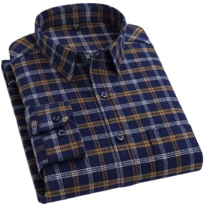 China Wholesale Mens Flannel Plaid Shirt Long Sleeve Men's Casual Anti-pilling Shirt Designer Shirt for sale