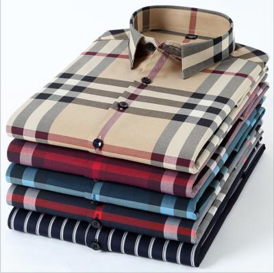 China Anti-pilling High Quality Washed Oxford Plaid Check Long Sleeve Casual Plaid Shirt for sale