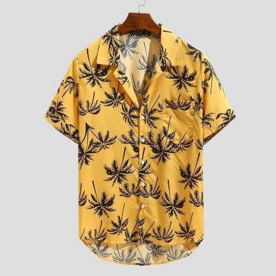 China Vintage Anti-Pilling Men's Casual Short Sleeve Button Up Summer Stretch Hawaiian Four Way Shirt for sale