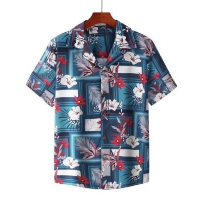 China Custom short sea sleeves island men's clothing aloha print cotton anti-pilling hawaiian shirts for sale