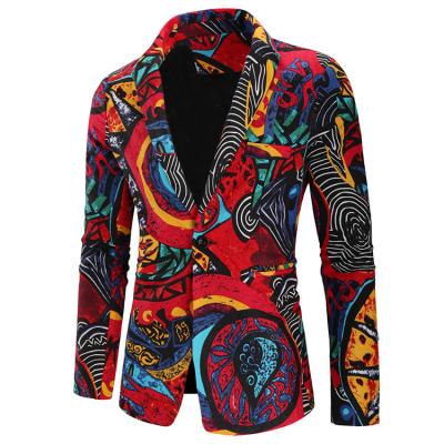 China Wholesale Custom Made African Pattern Dress Cotton Man Clothes Cotton Anti-wrinkle Printing Formal Set Of Blazer For Men for sale