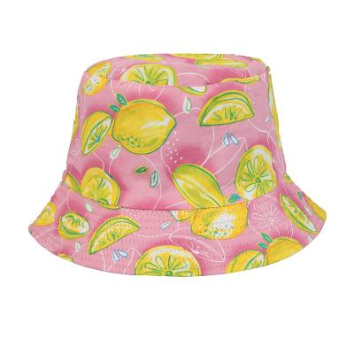 China Custom Cotton Printed Sun Protection Bucket Hats Kids Bucket Hat for sale