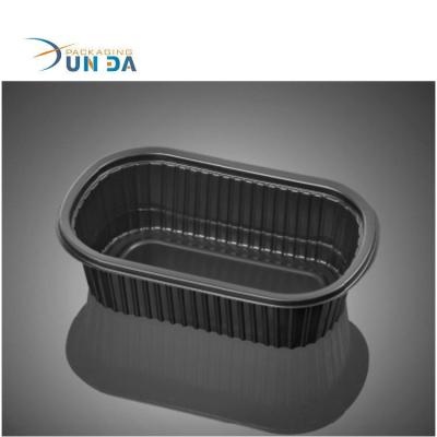 China Disposable black disposable plastic tray and pp frozen food box for sale