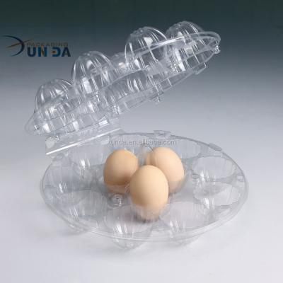 China Disposable Wholesale Round Shape Disposable Plastic Egg Tray 12 Eggs for sale