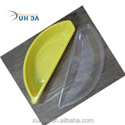 China New Product Free Sample Disposable Puff Pastry Box Clear Plastic Banana Shape for sale